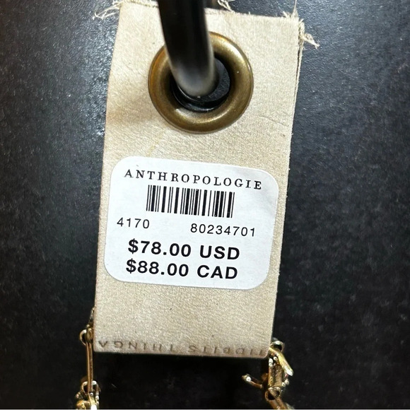 NWT Anthropologie Y- Shaped Long Gold and Rhinestone Necklace - Picture 5 of 6
